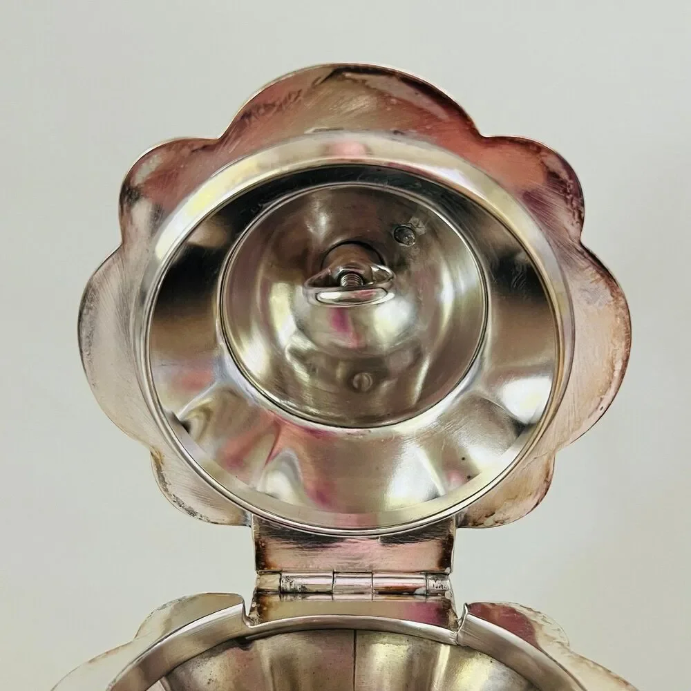 REED & BARTON 1795 Winthrop Silver Plated Melon Shape Tall Coffee Teapot